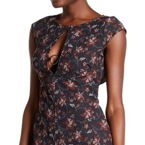 Free People Cap Sleeve Floral Mini Dress Size 2